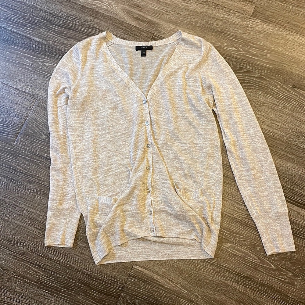 J crew gold cardigan